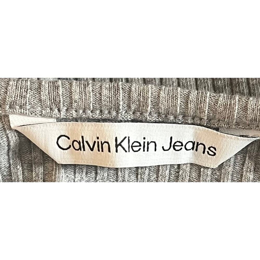 Calvin Klein Heather Gray Contour Ribbed Knit Mini Tank Dress Sz Small - Picture 7 of 8